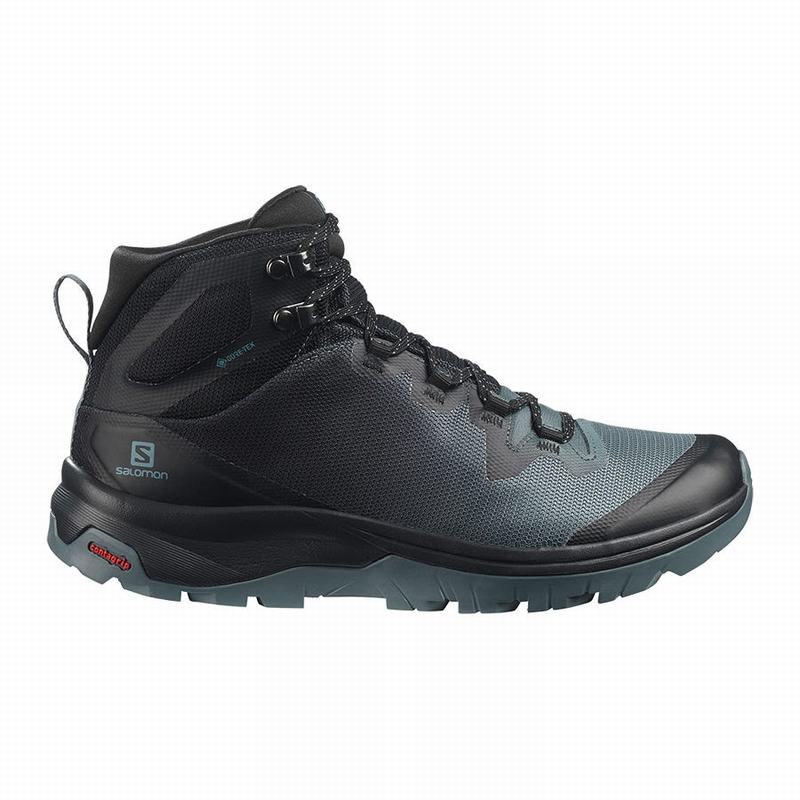 Salomon Israel VAYA MID GORE-TEX - Womens Hiking Shoes - Dark Blue/Black (WNQK-26970)